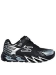 Skechers Flex-glow Bolt Lighted Trainer, Silver, Size 12.5 Younger