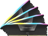 CORSAIR Vengeance RGB DDR5 RAM 96GB (4x24GB) 6400MHz CL32 Intel XMP Mémoire D'ordinateur Compatible iCUE - Noir (CMH96GX5M4B6400C32)