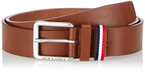 JACK&JONES Men's JACESPO Leather Belt, Cognac, 90