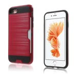 Apple Absalon Borstad Hybrid Skal För Iphone 7 / 8 - Röd
