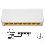 Gigabit Ethernet Switch 8 RJ45 Port Plug And Play Quiet Fanless Desktop LAN SLS