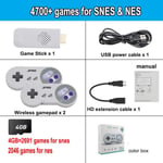 4700 jeux avec boîte - Mini Game Stick sans fil pour Super Nintendo SNES, 5000 jeux intégrés, console de jeu