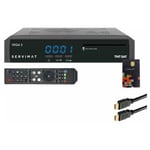 Servimat - Pack Récepteur tv satellite Full hd + Carte d'accès tntsat V6 + Câble hdmi - Noir