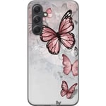 Samsung Galaxy S24 FE Genomskinligt Skal Rosa fjärilar