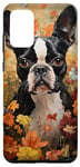 Coque pour Galaxy S20+ Motif terrier de Boston dans un jardin fleuri pour les amateurs d'art de chiens