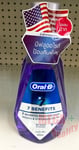 Oral-B 7 Benefits Mouthwash For Healthier Mouth Stronger Teeth Clean Mint 500ml