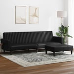 2 personers sofa kunstlæder sort