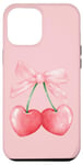 iPhone 15 Plus Cherry Pink Bow Cute Soft Girls Women Case