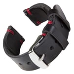 Bofink® Handmade Leather Strap for Kronaby Apex 43mm - Black/Red