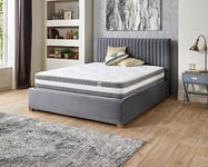 Aspire Beds 22cm Double Sided Duo Breathe Airflow Pocket+ Breathable 3D Air Mesh 1000 Pocket Spring Mattress, Single (3ft x 6ft3), Grey Border