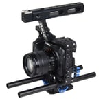 XIAOSONG-Stabilizer - Camera Cage Handle Stabilizer for Sony A7 & A7S & A7R, A7R II & A7S II, A7RIII & A7 III, Panasonic Lumix DMC-GH4(Orange) (Color : Blue)