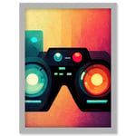 Rainbow Retro Goggle Headset 3D Tech Futuristic Gadget Artwork Framed Wall Art Print A4