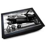 Deluxe Cushioned Lap Tray | Avro Lancaster Bomber 'Just Jane' with Crew | Wooden Frame | Bean Bag Cushion Base | #EM