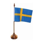 Bordsflagga Sverige 31cm, Guld