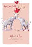 Valentine's Day Card Large Wife - Elephant - Love Letter - Wildlife Ling Design