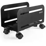 VIVO CART-PC01 Tour d'ordinateur de Bureau ATX, Support Roulant en Acier pour processeur, Support de Chariot Mobile réglable avec roulettes verrouillables, Noir