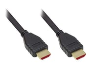 Câble HDMI 2.1 Ultra Haut débit - 8K UHD-2 @ 60Hz / 4K UHD @ 240Hz - 48 Gbit/s - Idéal pour Les Jeux - Connecteurs plaqués Or - Triple Blindage - Cuivre - Noir - 0,5 m / 50 cm