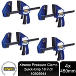 Irwin Quick-Grip Xtreme Pressure Clamp, Q/GXP18N One Handed 450mm/18Inch, 4 Pack