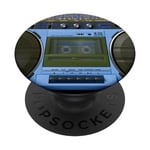 Boombox Throwback Retro Music Stereo Ghettoblaster Bleu PopSockets PopGrip Interchangeable