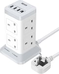 Tower Extension Lead with USB Slots 3M, BEVA 8 Way Surge Protected 8 way + 3M 
