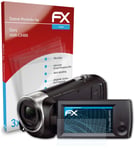atFoliX 3x Screen Protection Film for Sony HDR-CX405 Screen Protector clear