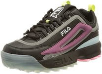Fila Women's Disruptor Logo wmn Sneaker, Black, 3.5 UK