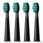 Fairywill Sonic Electric Toothbrush Replacement Heads Black x 4 Soft Bristle