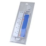 Power Extension Lead with 2 USB Socket 4 Way 2m 13A Status ..