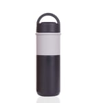 Ceramic Water Bottle Vacuum Flask/Mug with Foldable Handle (Black)