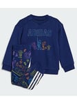 adidas x Star Wars Young Jedi Crewneck and Jogger Set - Blue, Blue, Size 18-24 Months