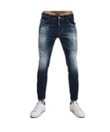 Dsquared2 Mens Paint Jeans in Denim - Blue Cotton - Size X-Large