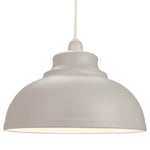 Industrial and Modern Galley Design Dove Grey Metal Ceiling Pendant Light Shade | 60w Maximum | 29cm Diameter by Happy Homewares