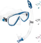Cressi Estrella - Combo Set Mask Estrella + Snorkel Gamma, Transparent/Blue, One Size, Unisex Adult