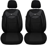 Housses de siège sur Mesure pour sièges de Voiture compatibles avec VW Caddy 2010-2015 conducteur et Passager Housses de siège FB : 128 (Noir)