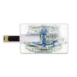 16 GB Clés USB à mémoire Flash Bord de mer Nautique Antilles Stockage de bâton de mémoire de Disque de la clé U de Forme de Carte de crédit bancaire Ancre Salt & Wind 1906 Liberty Amity Bateau FA