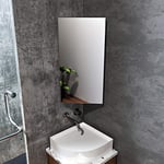 ELEGANT Bathroom Mirror Cabinets 300 x 600 mm Wall Mount Storage 3-Tier Shelf Inside Single Door Frameless Modern Corner Stainless Steel Wall Cabinets