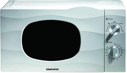 Daewoo White 20L 700W Microwave Oven 35 Minute Timer Dial, Auto Defrost White -N