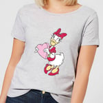Disney Daisy Duck Love Heart Women's T-Shirt - Grey - M - Grey