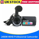 3 Inch 4K HD Professional Camcorder Video LCD Camera Touch Screen