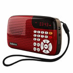 rouge - Radio Portable W105, Mini écran LED stéréo, USB TF, grands haut-parleurs, pour l'exercice entre perso