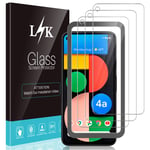 LϟK 3 Pack Screen Protector for Google Pixel 4a 5G 6.2 inch - Not Google Pixel 4a 4G HD Clear 9H Hardness Bubble Free Case Friendly Alignment Frame Easy Installation Tempered Glass Protective Film
