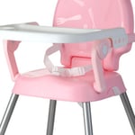 (Pink)Children High Chair Extendable Baby Eating Chair Lightweight For Lunch