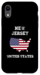 iPhone XR New Jersey USA Vintage USA Flag Map Design Case