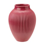 Knabstrup Keramik - Vase riller 20 cm bordeux