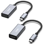 BENFEI Lot de 2 adaptateurs USB C vers HDMI, Adaptateur USB Type-C vers HDMI [Compatible Thunderbolt 3/4] avec iPhone 15 Pro/Max, MacBook Pro/Air 2023, iPad Pro, iMac, S23, XPS 17, Surface Book 3 et