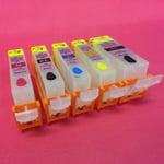 Set Empty Refillable Cartridges for Canon Pixma MG5250 with Auto Reset Chips ARC