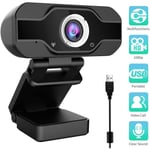Webcam 1080P, Webcam PC pour Ordinateur de Bureau et Portable USB, Mini-caméra vidéo Call-and-Play,Gaming Stream, Deux Microphones,