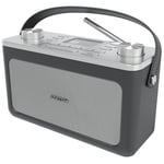 DAB+ FM Radio Clock Alarm Speaker Bluetooth USB charger AZATOM Classic Silver
