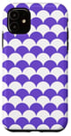 Coque pour iPhone 11 Purple White Bumpy Mountains Hills Geometric Hummock Pattern