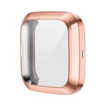 YOUZHIXUAN Smart watch series For Fitbit versa 2 Plating TPU All-inclusive Protective Shell(Black) (Color : Rose gold)